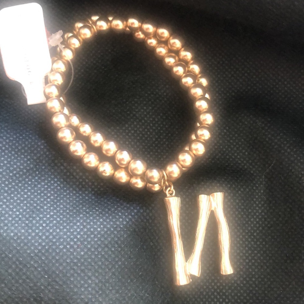 Anthropologie Monogram Golden 2 Bracelets  N